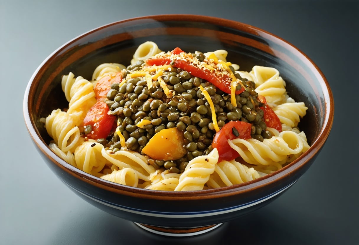 Koshari (Egyptian Lentils + Rice + Pasta)