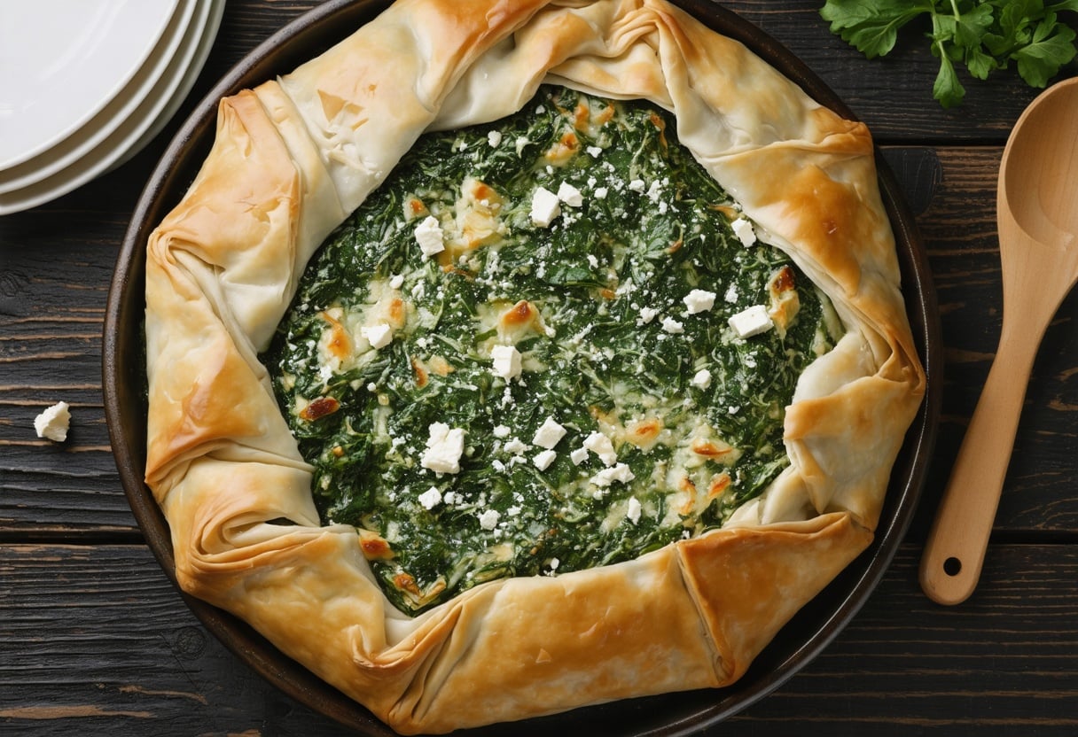 Spanakopita (Spinach + Feta Phyllo Pie)