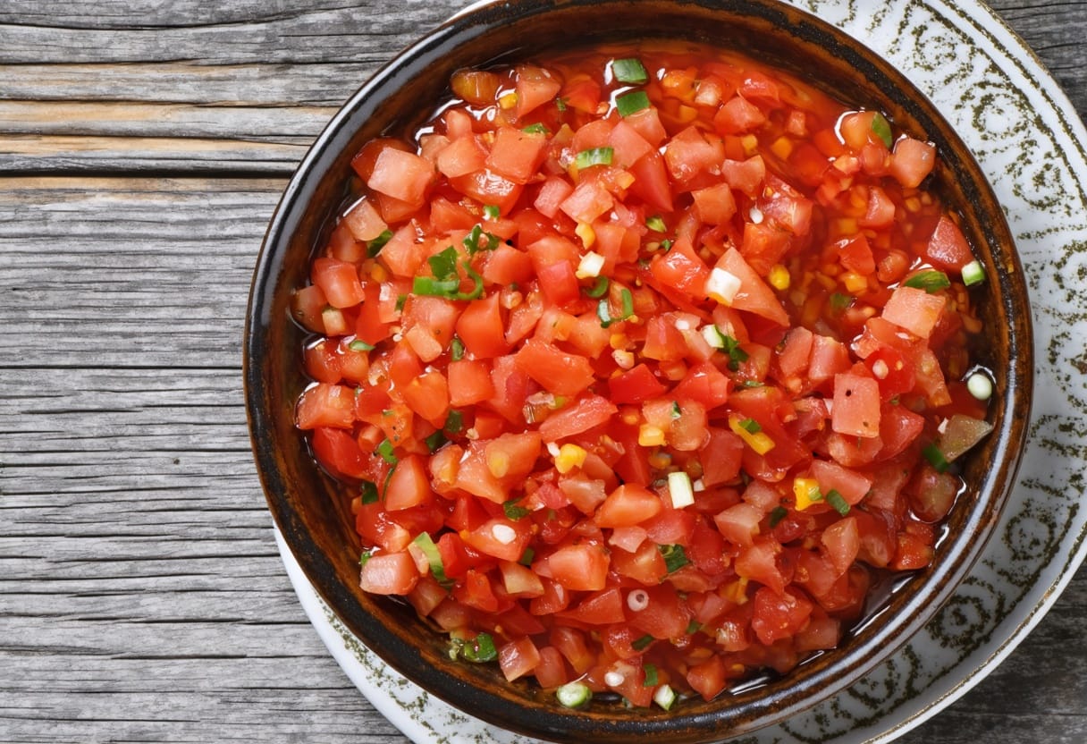 Ezme (Spicy Turkish Tomato + Pepper Salad)